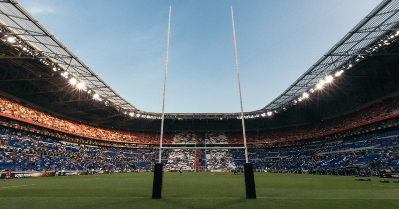 French rugby stadium before kick off
